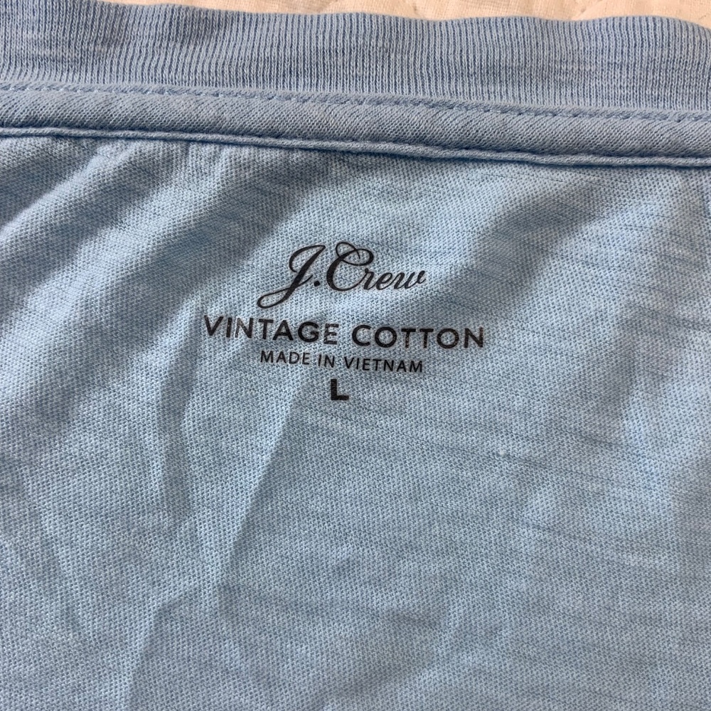 J.Crew Vintage Cotton Women’s T-Shirt Size Large Light Blue 100% Cotton (G16) - Picture 3 of 7